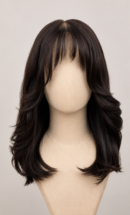 SILK BASE FULL HEAD WIG WITH BANGS - Wavy