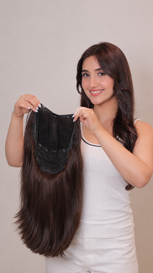 V-SHAPE ALMOST FULL HEAD WIG - Straight